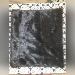 Ann Taylor NWT, Black Faux Fur Ribbed Neck Warmer, Cowl Scarf